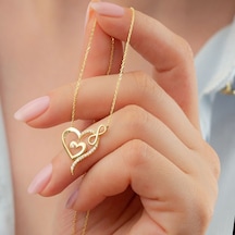 925 Ayar Gold Sonsuzluk Kalp Gümüş Kolye