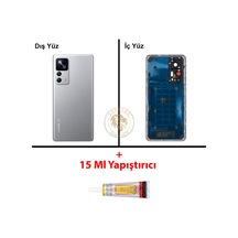Xiaomi Mi 12t Pro Lensli Gümüş Uyumlu Arka Kapak + Yapıştırıcı