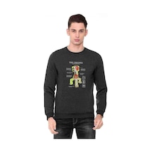 Creeper Baskılı Füme Antrasit Erkek Örme Sweatshirt