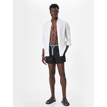 Koton Deniz Şortu Mini Oversize Beli Bağcıklı Siyah 4sam00023mw Siyah Koton Deniz Şortu Mini Oversize Beli Bağcıklı Siyah 4sam00023mw Siyah