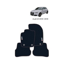 Oto Halı Paspas Seti Audi A1 8x 2010 - 2018 Uyumlu Sline Sport Kaymaz & Şık Tasarım - Siyah Rs