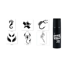 Airbrush Tattoo Balık Akrep Spray Tattoo Geçici Siyah Sprey Dövme Seti Siyah