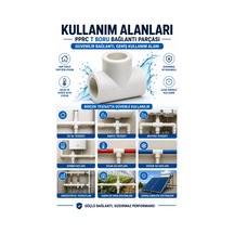 20 Mm Pprc Plastik T Boru Eki Te Bağlantı Parçası Sıcak Soğuk Su Tesisatı İçin Sızdırmaz T Ek 1 Adet Çok Renkli