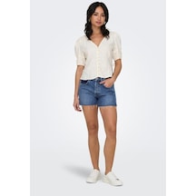 Only Onlcarly Mw Reworked Denim Şort Cro 15323765 Mavi 001
