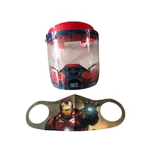 Gürbey Racing Baskılı Çocuk Siperlik + Iron Man Desenli Çocuk Maske