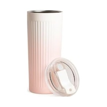 304 L Çelik 500 Ml. Pembe Beyaz Degrade Pipetli El Termos Mug Cin913pm Açık Beyaz