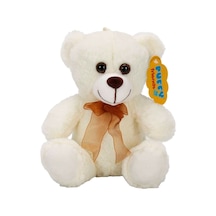 0998 Peluş Ayı Oturan Kurdeleli 21cm 2r Krem