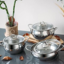 Gülsan Gizem 3'Lü Inox Tencere Set 6 Parça