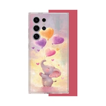 Samsung Galaxy S24 Ultra Uyumlu Minik Fil Baskılı Silikon Kılıf Renkli