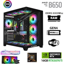 Xaser Velox X90 R7 7800X3D 32 GB 1 TB SSD 16 GB RTX5070Tİ Free Dos Masaüstü Oyuncu Bilgisayar