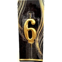 6 Yaş Gold Rakam Mum