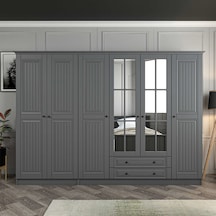 Kale 6 Kapaklı 2ç Taçlı Dolap Mebran İlkbahar Antrasit 190cm Antrasit