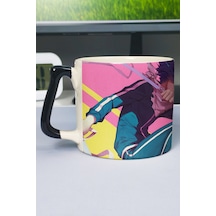 Noragami Anime Baskılı Seramik Lüks Kupa 1 Adet Özel Siyah Kulp Dalga Kulp V3d Çok Renkli