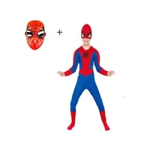 Sedirli Spiderman Kostümü Örümcek Adam Kostüm 2 Maskeli Çok Renkli