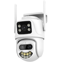 Sones Qx102 3mp Wifi Üçlü Kamera, İki Yönlü Sesli İnterkomu Ve Kızılötesi Gece Görüşünü Destekler Ab Fişi