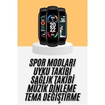 M6 - 675 - Akıllı Bileklik Siyah Adımsayar Spor Takibi Android Ve - Csmo-tex - İos Uyumlu