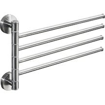 Sones Paslanmaz Çelik Havlu Barı Döndürülebilir Havlu Askısı Banyo Mutfak Duvara Monte Havlu Cilalı Askılık Tutucu, Model: Fırçalanmış Dört Kutup Diğer