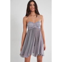 Pierre Cardin Tül Gipürlü Kadın Gecelik 880 Royal 001