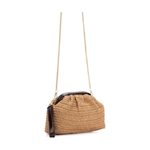 Adelina Bags Kadın Burslu Hasır Çanta Portföy Clutch Omuz Çantası El Ve Omuz Askılı Hasır Çanta 03612124