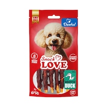 Snack - 232 - Love Köpek Ödülü Dental Ve Eğitim Burgulu Çubuk Üzerine Sarılı Ördek Eti 10 Cm - Zengezur - 70 Gr