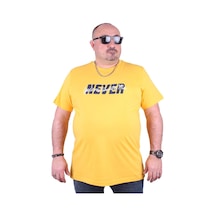 Moc Grande Mocgrande Büyük Beden Erkek Baskılı Tişört Never 23135 Sarı