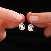 Sembol Gold 14 Ayar Sarı Altın Sallantılı Baget Küpe