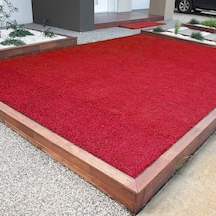 Kesme Suni Yapay Kırmızı Çim Halı 7 Mm Balkon Teras Bahçe Dekoratif Kaymaz 200 x 750