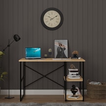 Asra Trend Raflı Metal Çalışma Masası METALÇM01 %100 MDF Bilgisayar Masası Safir Meşe