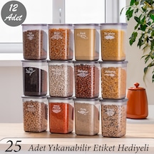 Porsima 431-GR Çok Amaçlı Erzak Saklama Kabı Seti 1.30 LT 12'li Gri