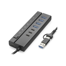 Usb Type-c 3.2 Gen1 Hub Anahtarlı 8 Port 5 Gbps Siyah Hdx7062