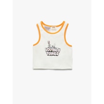 Koton Bugs Bunny Baskılı Ribanalı Lisanslı Bisiklet Yaka Atlet Ekru 5skg30120ak Ekru