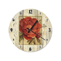 Kırmızı Gül Sessiz Duvar Saati (408150017) Kırmızı