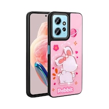 Zore Redmi Note 12 4g Kılıf Parlayan Kabartmalı İkonik Figürlü Nvth Amas Silikon Kapak - Pembe