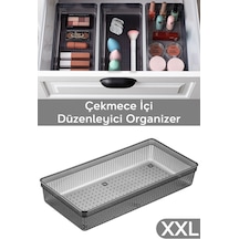 Modüler Çekmece İçi Düzenleyici - Banyo Makyaj Takı Organizer Ofis Düzenleyici 30,5 X 15 Cm Antrasit