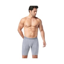 Gümüş Erkek Likralı Uzun Boxer 4074 Gri