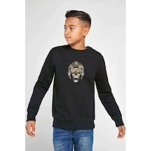 Tshirthane Star Wars Baskılı Unisex Çocuk Siyah Sweatshirt (528438465) Siyah
