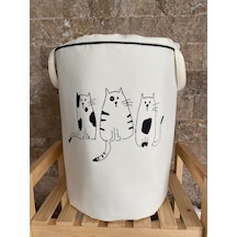Home Baby Kedi Nakışlı Bez Oyuncak & Kirli Sepeti Çok Renkli