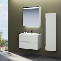 Orka Varna 80 Cm Mdf Mat Kaşmir Banyo Dolabı Takımı Ve Boy Dolabı Çok Renkli
