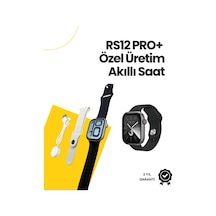 Rs12 Pro+ 2025 Serisi Özel Üretim Full Ekranlı Akıllı Saat Nabız Ve Uyku Takibi, Bluetooth Arama, Garantili, Güçlü Batarya