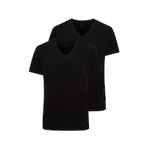 U.S. Polo Assn. U.s Polo Assn. 90001 Erkek Battal 2'li V Yaka T-shirt-siyah Siyah