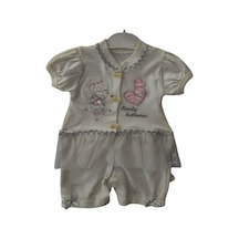 Cebeciticaret Kız Bebek Tulum Ekru-Ekru-6- 9 Ay Çok Renkli