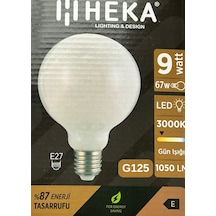 4 Adet Heka 9w 67w 3000k Sarı Işık E27 Duylu Kalın Duy Led Glop G125 Ampul Heka