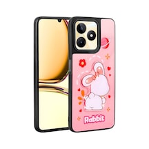 Zore Realme C53 Kılıf Parlayan Kabartmalı İkonik Figürlü Nvth Amas Silikon Kapak - Pembe