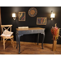 Wooding 120 Cm Çekmeceli Masif Antrasit Naturel Dresuar (548588373) Antrasit