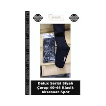 Astrid T Delux Serisi Siyah Çorap 40-44 Klasik Aksesuar Spor