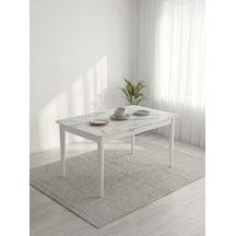 Lima Açılır Mutfak Masası Baskılı 80x130/160 Beyaz