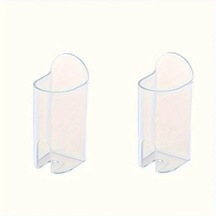 Tongdashop 2li Yapışkanlı Elektrikli Diş Fırçası Askısı Transparan Drilsiz Duvar Montajı Şeffaf