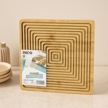 Bambu Servis Ve Sunum Tahtası 28x28 Cm Çift Taraflı Çok Renkli