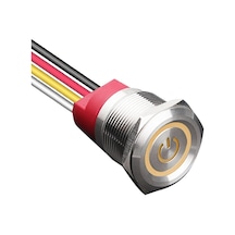 Wd22t-p1-ec 22mm Dokunmatik Touch Metal Buton - Sarı