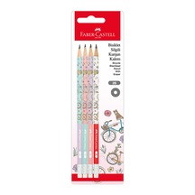 Faber-castell Bisiklet Desenli Silgili Kurşun Kalem, 2b, 12'li Paket Siyah